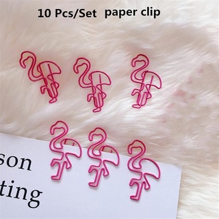 xiaoyain.cl 10 piezas de flamenco rosa marcapáginas de papel clip pin para papelería suministros escolares