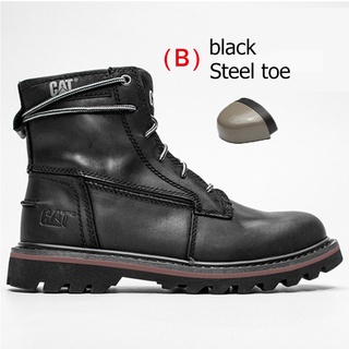 botas de seguridad del dedo del pie de acero botas de trabajo de los hombres botas de cuero tamaño 38-46 (kasut keselamatan)