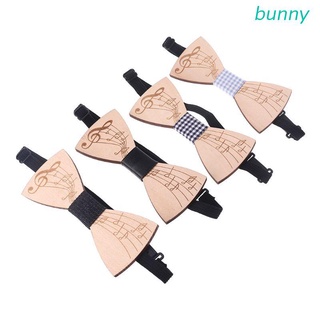 bunny Fashion Wooden Bowtie For Men Gentlemen Handmade Graceful Note Pattern Music Party Bow Ties