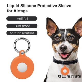 (Owenss) Localizador de silicona líquido rastreador cubierta para Airtags parachoques funda protectora