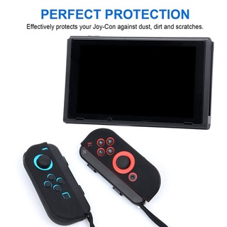 1 par de protectores de Gel Joy-Con Con tapas de agarre para pulgar (negro) y 2 piezas de pulsera portátil para Nintendo Switch (7)