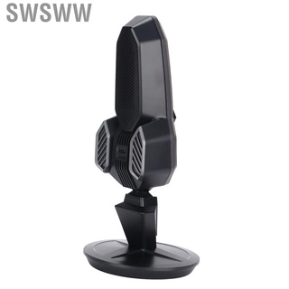 Swsww micrófono USB giratorio con cable Condensador De luz RGB 9 Modos Para computadora/juegos