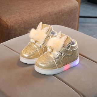 Primavera 2019 nuevos zapatos de los niños luces LED con luz emisora zapatos niñas zapatos diamante colorido de dibujos animados zapatos de bebé (4)
