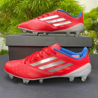 Kasut Bola Sepak adida1 X 99.1 Rojo Metalic Plata FG Zapatos De Fútbol Al Aire Libre Botas De Los Hombres Unisex Cleats Envío Gratis FKxh
