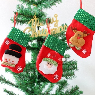 1pc árbol de navidad colgante calcetines/santa claus caramelo regalos calcetín/alce de navidad muñeco de nieve regalos