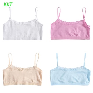 KKT Young Girls Lace Bra Puberty Teenage Soft Cotton Underwear Training Bra Clothing