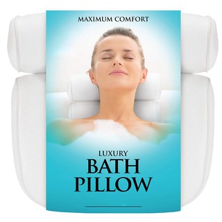Almohada de baño spa con ventosa de malla 3D de lujo bañera cuello espalda hombro apoyo cojín