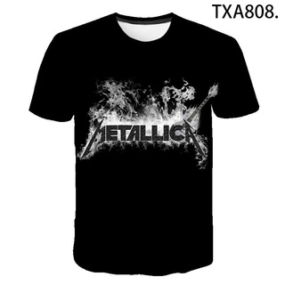Verano Casual 3D Camiseta Metallica T-shirt Hombres Mujeres Manga Corta Camisetas Moda Tops