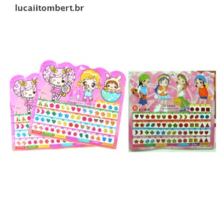 Luerthot 1 pza arete adhesivo Para niños Colorido con Cristal Para fiesta/juguete/regalo/de Moda (Luaiitombert)