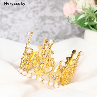 Nvryccoky Mini corona De Cristal/perla/Tiara/adorno Para el cabello Para cumpleaños/boda/hornear/pastel Br