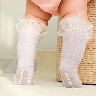 WALKERS Ivanes verano bebé volantes calcetines primeros caminantes de algodón rodilla alta calcetín Prewalker recién nacido lindo princesa niño niña calentadores de piernas/Multicolor (9)