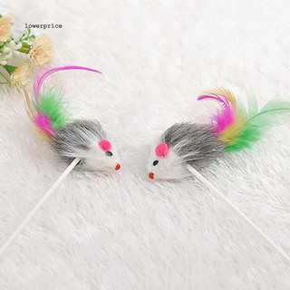 Lp juguete de gato con plumas de plumas/ratón falso/juguete para jugar (6)