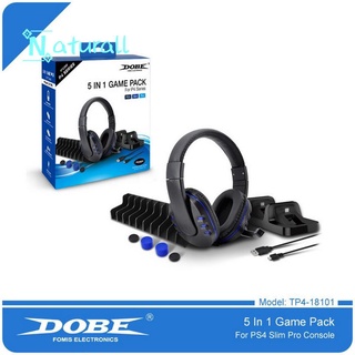 Dobe control De Ps4 5 en 1 set De accesorios con audífonos/cable cargador/Gamepad/Organizador/cargador Para Ps4 slim/Ps4 Pro