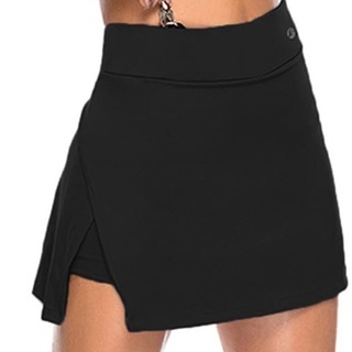rojo mujeres más el tamaño 2 en 1 atlético falda de tenis con pantalones cortos incorporados cintura bolsillo de cintura alta lado split golf skorts (6)