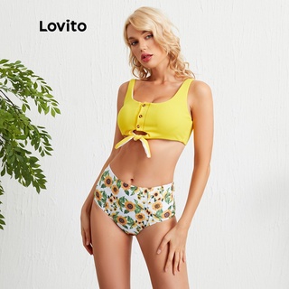 Lovito Bikinis Floral Lazo (Amarillo)