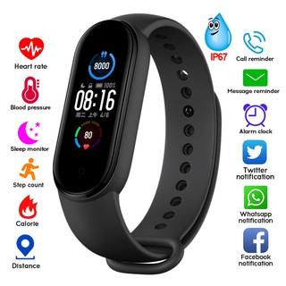 M5 smart watch men women monitor de frequência cardíaca bloodpressure fitness tracker 2020