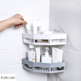 Punch-free Bathroom Shampoo Soap Toothbrush Shelf Storage Rack Bathroom Tripod Wall-mounted Corner Seamless Organizer RAINCOAT