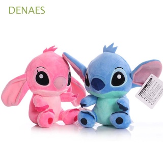 denaes 20cm peluche juguetes lindo lilo & stitch anime juguetes de peluche azul rosa puntada de dibujos animados niños regalos de juguete suave pareja modelos de felpa muñeca
