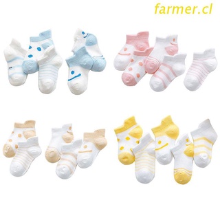 FAR3 5 Pairs/Set Toddler Cotton Socks Baby Boys Girls Anti Slip Mesh Breathable Comfortable Socks