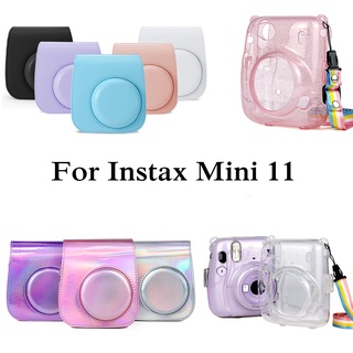Funda protectora de cámara de hombro con patrones coloridos de cuero para cámara Fujifilm Instax Polaroid Mini11 Mini 11 (1)