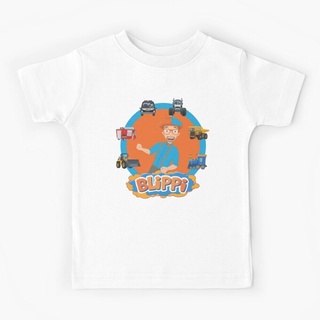 Blippi Niños Camiseta De Impresión De Manga Corta Niñas Camisetas De Algodón De Los T-shirt O-Cuello Tops Ropa De Niño
