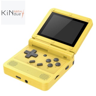 V90 IPS Retro juegos pulgadas Flip consola de mano Dual sistema abierto consola de juegos 16 simuladores PS1 niños amarillo