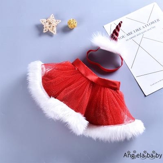 HIAN-navidad niño niña disfraz Cosplay niño princesa roja Mini tul tutú faldas diadema