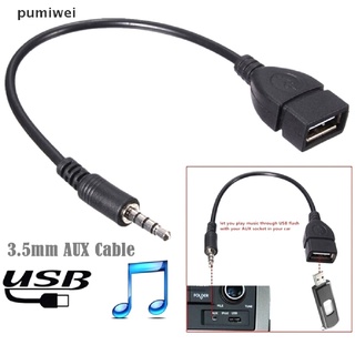 pumiwei 1pc 3.5 mm macho audio aux jack a usb 2.0 tipo a hembra convertidor cable adaptador cl