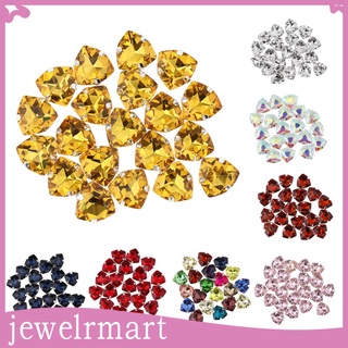 [JewelryMart] 20pcs triángulo 12 mm coser en diamantes de imitación de cristal de cristal Flatback Rhinestone para manualidades ropa vestido de novia adorno