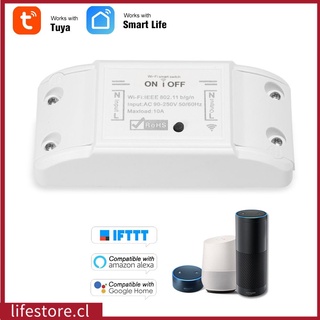 [listo stock] tuya wifi smart switch 10a/2200w inalámbrico interruptor remoto temporizador app control smart home lifestore.cl