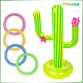 Actualizado PVC inflable Cactus anillos Toss juego conjunto para fiesta niños/adultos