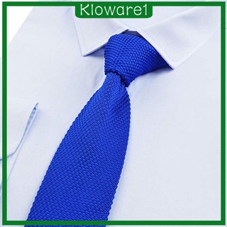 [KLOWARE1] Corbata de corbata tejida lisa de lujo para hombre sólido de punto Casual Formal largo (7)