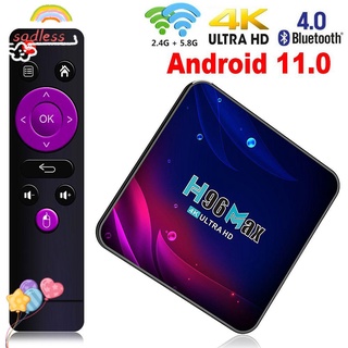 sadless h96 max v11 home theater set top box bluetooth android 11.0 smart tv box 4gb+32/64gb 2.4g/5.8g dual wifi 4k media player 2021 rk3318