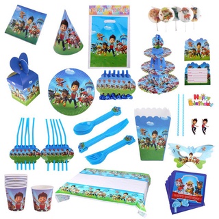 Paw Patrol Kids Theme Birthday Party Supplies Decoration Disposable Tableware Child Gift