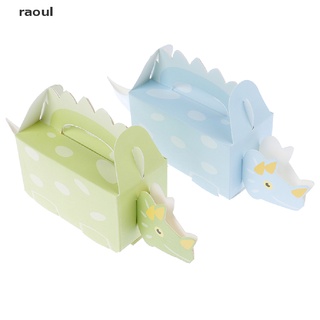 [raoul] 10pcs dinosaurio fiesta azul verde galleta caramelo caja tratar niños cajas de papel de cumpleaños [raoul]