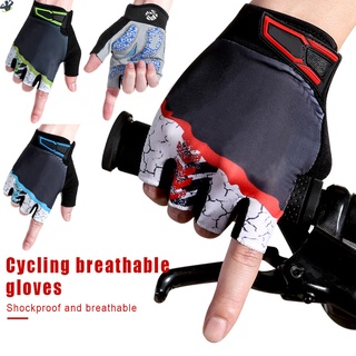 Ll 1 par de guantes de medio dedo transpirable a prueba de golpes antideslizante para ciclismo deportes al aire libre