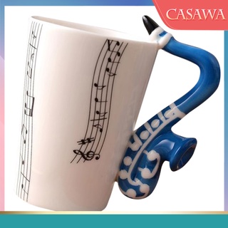 [casawa] Guitarra tambor saxofón mango taza de café taza de cerámica música taza bebida taza niños viaje taza (2)