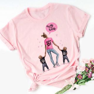 Super Mama T-Shirt s Para Las Mujeres De La Madre Amor Impresión Rosa Camisetas Camisa Femme harajuku Vogue Camiseta Tops Streetwear Ropa