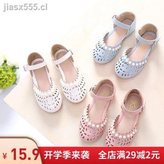 2021 Verano Nueva Niña Coreana Sandalias Princesa Zapatos Hueco Baotou De Bebé Niños Playa Niñas (7)