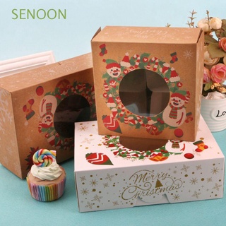 SENOON Candy Navidad Caja De Regalo De Chocolate Pastel Embalaje De Tartas Cajas De Galletas Moda Cupcake Turrón