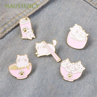 haustency mochilas broches divertidos pin de solapa esmalte pins regalo lindo ropa rosa gato joyería de dibujos animados insignia