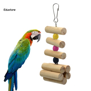 Sólida jaula de loro juguete mordeduras de madera pincho jaulas juguetes decorativos aves suministros (3)