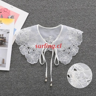 SURF Sweet Lolita Detachable False Collar Embroidery Lace-Up Necklace Shawl Mini Cape