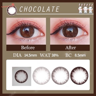 1 par de lentes de contacto de color chocolate Big Doll Eye 14.5mm Grado 0.00 a -8.00
