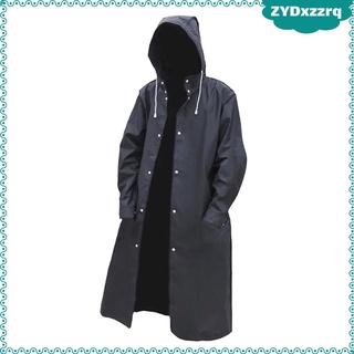 Raincoat Lightweight Poncho Button Closure Quick-Drying Rainwear Black