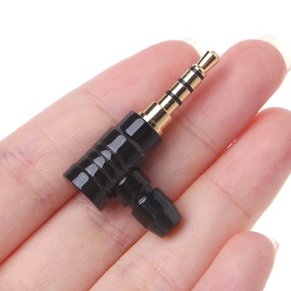 90 Degree Right Angle Male Jack Plug 4 Pole 3.5mm Stereo Audio Adapter Converter