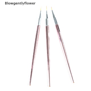 Blowgentlyflower 3Pcs/Set Nail Art Fine Liner Painting Pen Brushes Drawing Flower Striping Design BGF