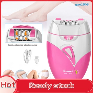 [Terlaris]Km-189A depiladora eléctrica de rotación rápida desmontable USB recargable femenina recortadora de pelo para mujeres
