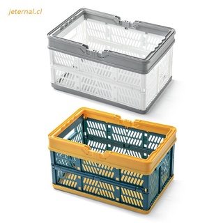 JET Collapsible Storage Crates with Handle Rectangular Hollow-Out Storage Basket Stackable Multi-function Container Portable