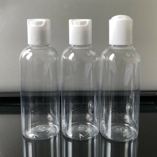Botellas vacías transparentes de 100 ml, tapa Flip Cap, contenedor recargable, Simple Flip top contenedores, loción de viaje botellas vacías (3)